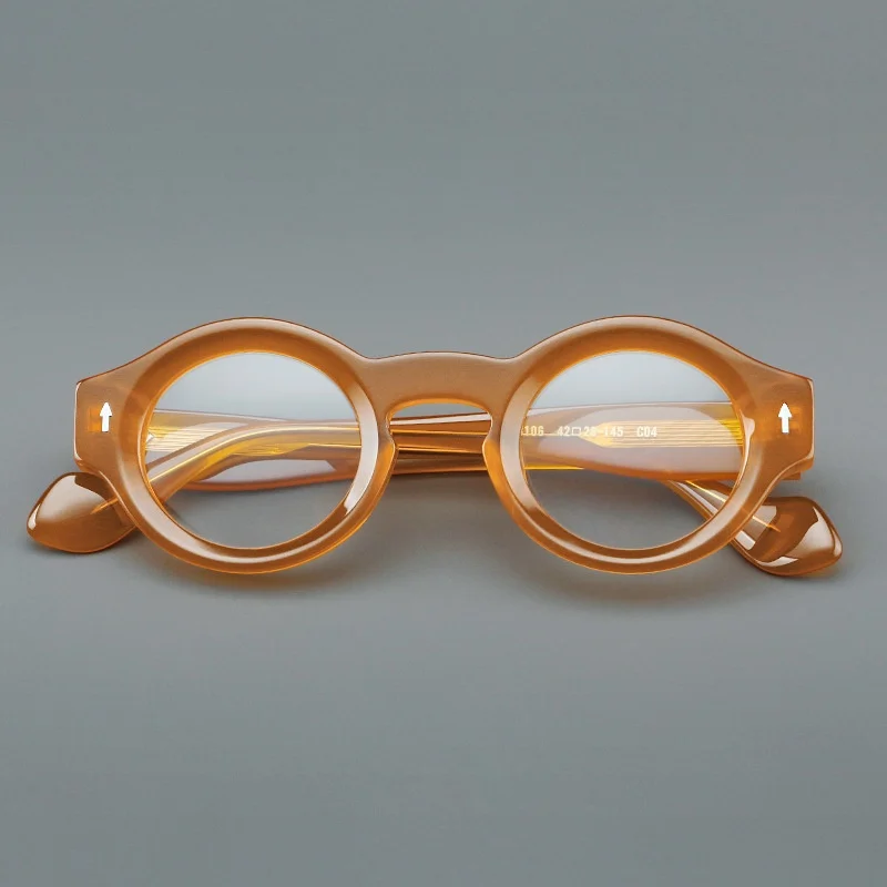 Plate Eyeglass Frame Retro Round Men's And Women's Eyeglass Frame Fashionable Optical Prescription Eyeglass Frame 23106
