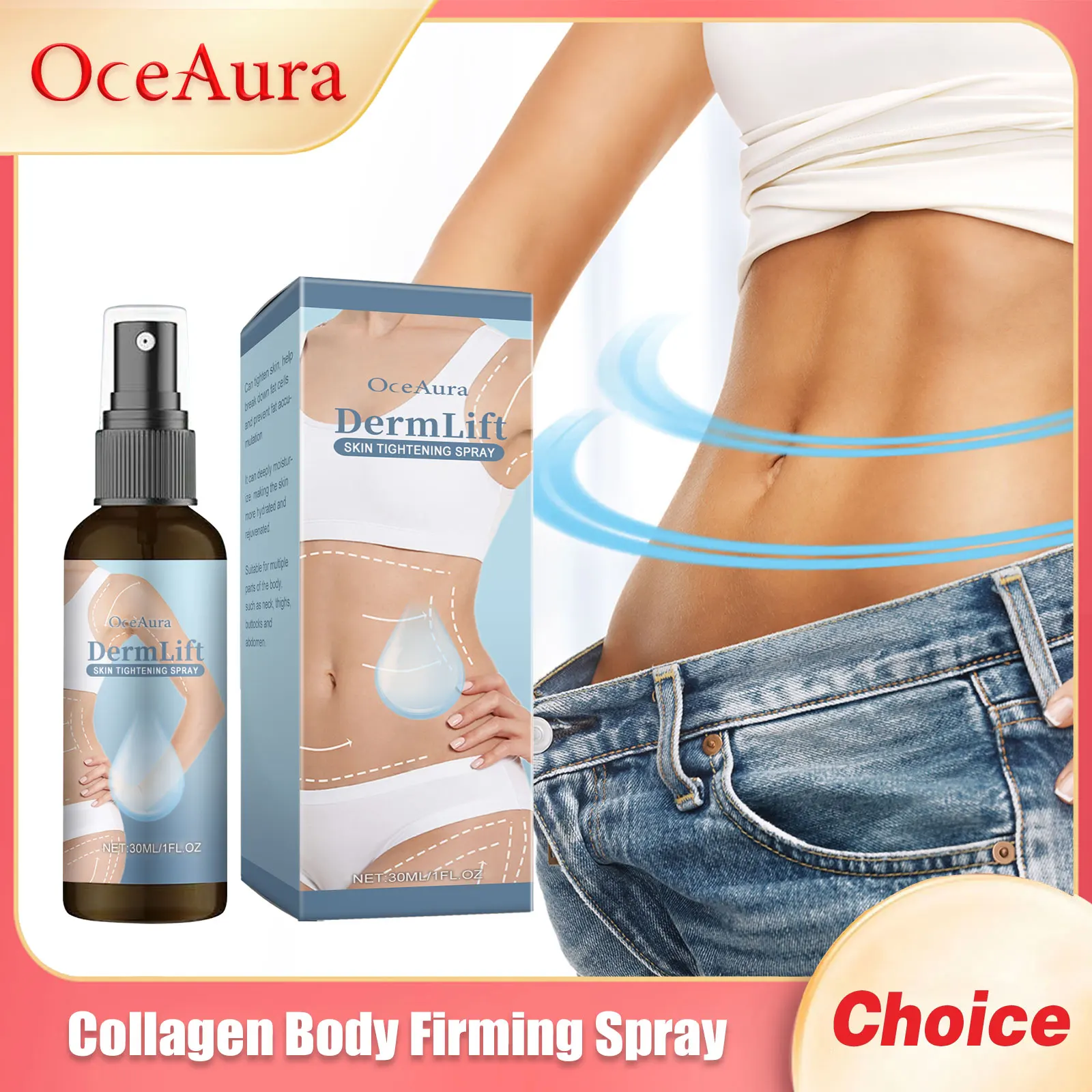 Collagen Body Shaping Spray Improving Tightening Keep Firming Weight Loss Strengthen Lifting Deep Nourishing Belly Sculpting Oil