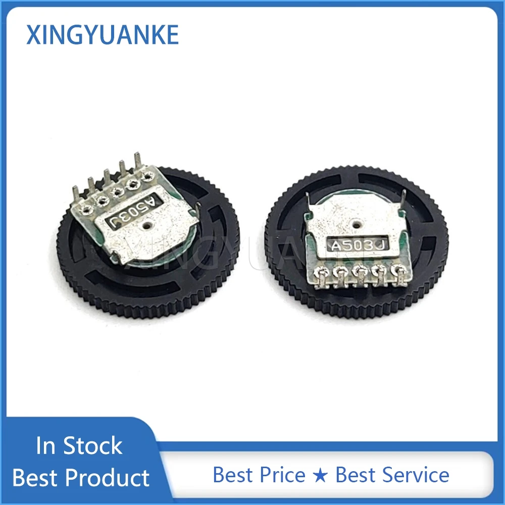 

10PCS Gear Dial Potentiometer 20*2MM A503 A50K 5-Pin Double Volume Switch Diameter 20MM Height 2MM