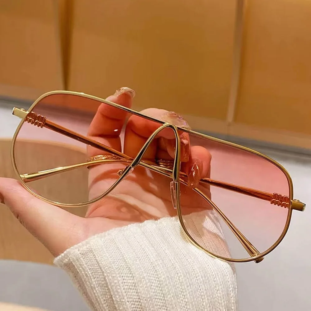 Neue Modemarke Übergroße Quadratische Sonnenbrille für Damen Vintage Legierung Farbverlauf Elegante Sonnenbrille Damen Sexy Fahrbrille – Detail 12