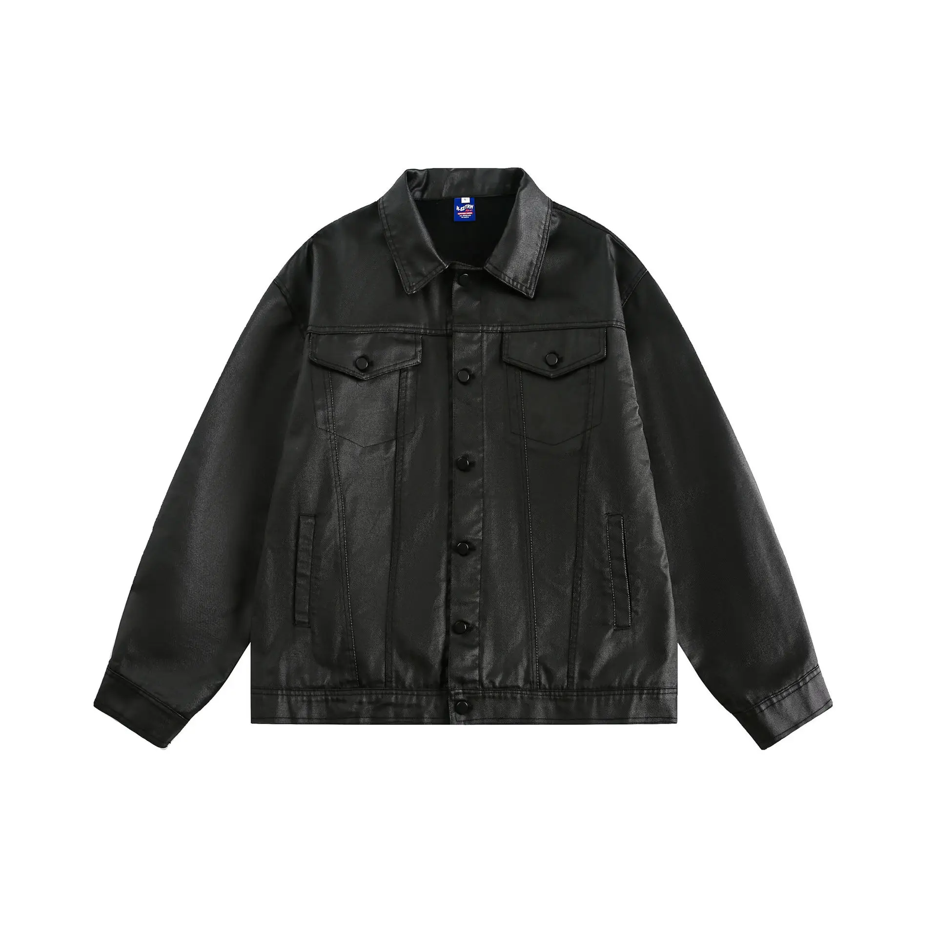 

New Arrival Men's Amekaji Vintage Black Jacket 100% Cotton Unisex Loose Street Style Notched Lapel Daily Commute Casual Coat