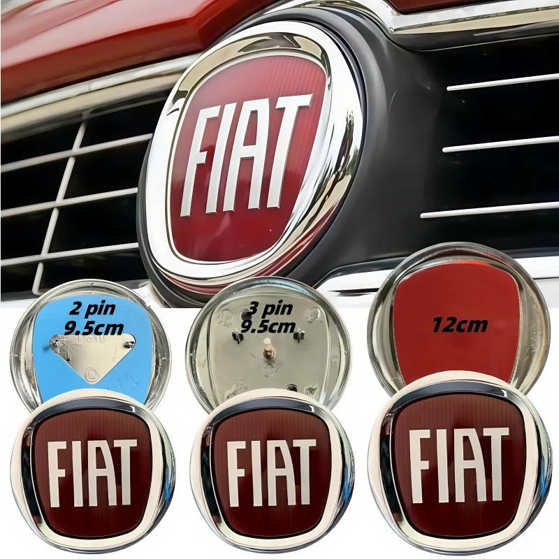 

9.5cm/12cm fiat Front Grill trunk Emblem Accessories - for Fiat 500 Grande Punto Tipo Panda Ducato Freemont Stilo Doblo Fiorino