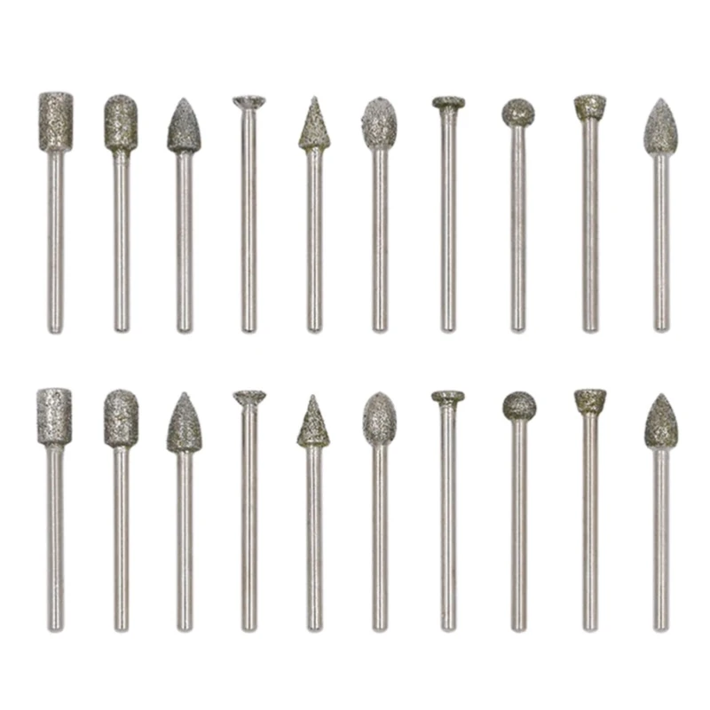 Diamond Cutting Discs for Rotary Tool 20Pcs Diamond Bur Bits 10Pcs Diamond Cutting Wheels 2Pcs Mandrels for Wood Metal