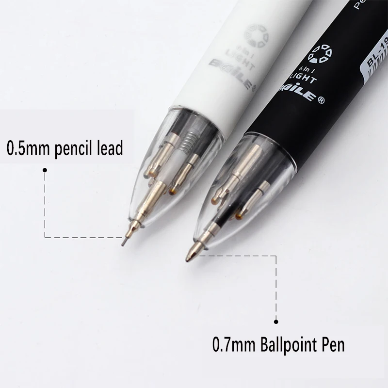 6-in-1-Multifunktions-Kugelschreiber-Set mit 5 Farben, 1 automatischer Bleistift mit Radiergummi für Schule, Büro, Schreibbedarf, Schreibwaren – Detail 13