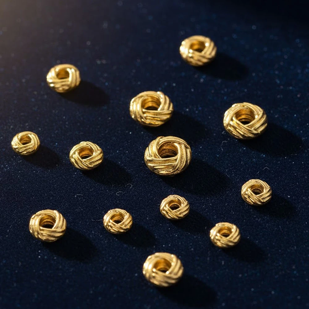 

10pcs Stainless Steel Flower Beads PVD Gold Plated Loose Spacer Bead for DIY Bracelet Needlework Jewelry Making Supplies