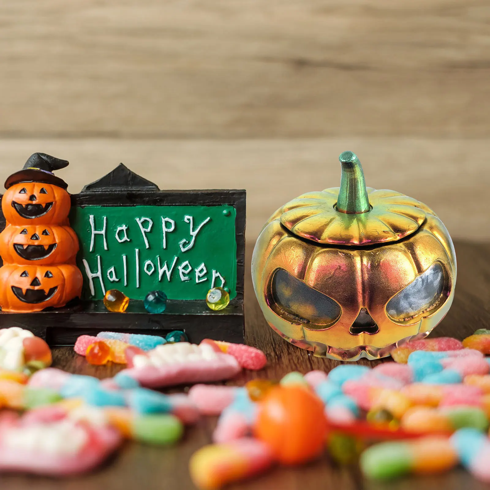 

1Set 3D Halloween Silicone Pumpkin Jar Mold for DIY Epoxy Candy Jar Making Flexible Pumpkin Candy Storage Mold Halloween Crafts