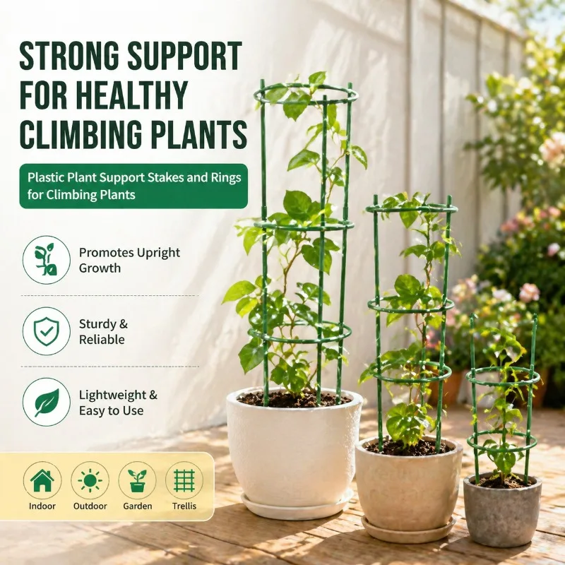 Splicable Plastic Vine Support System Adjustable Plant Branch Holder Indoor Flower Rack Structure Balcony Creeper Trellis