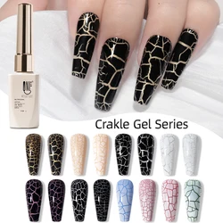 RS Nail 12ml Crackle Gel Nail Polish Semi-permanent Nail Polish Need Air Drying Black Cracking Nail Glue for Manicure Nail Art