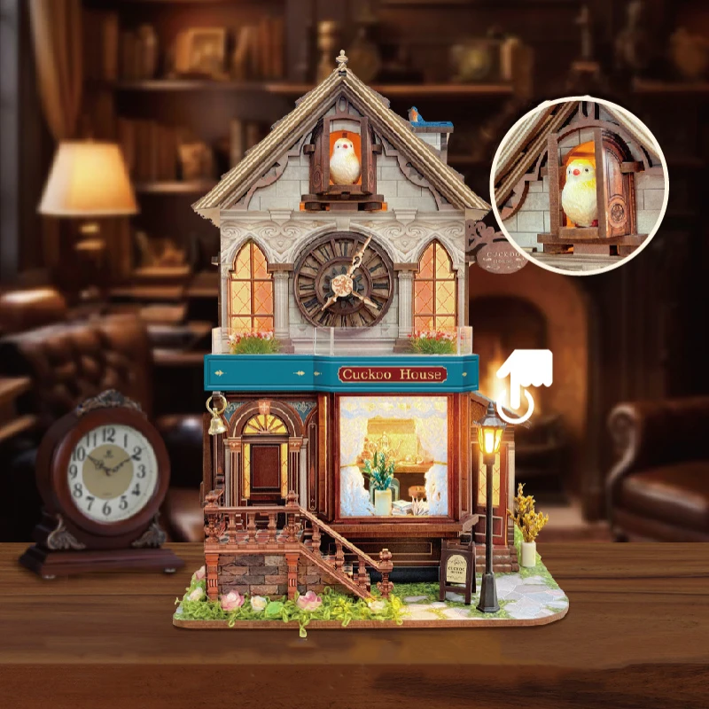 DIY Wooden Miniature Model Kit Cuckoo House Cottage Doll Houses 3D Puzzle Dollhouse With Furniture for Friends Birthday Gifts - Image 3
