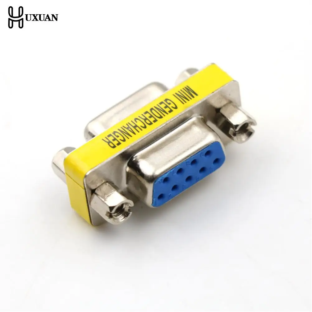 DB9 9Pin Female To Female Mini Gender Changer Adapter RS232 Serial Plug Com Connector