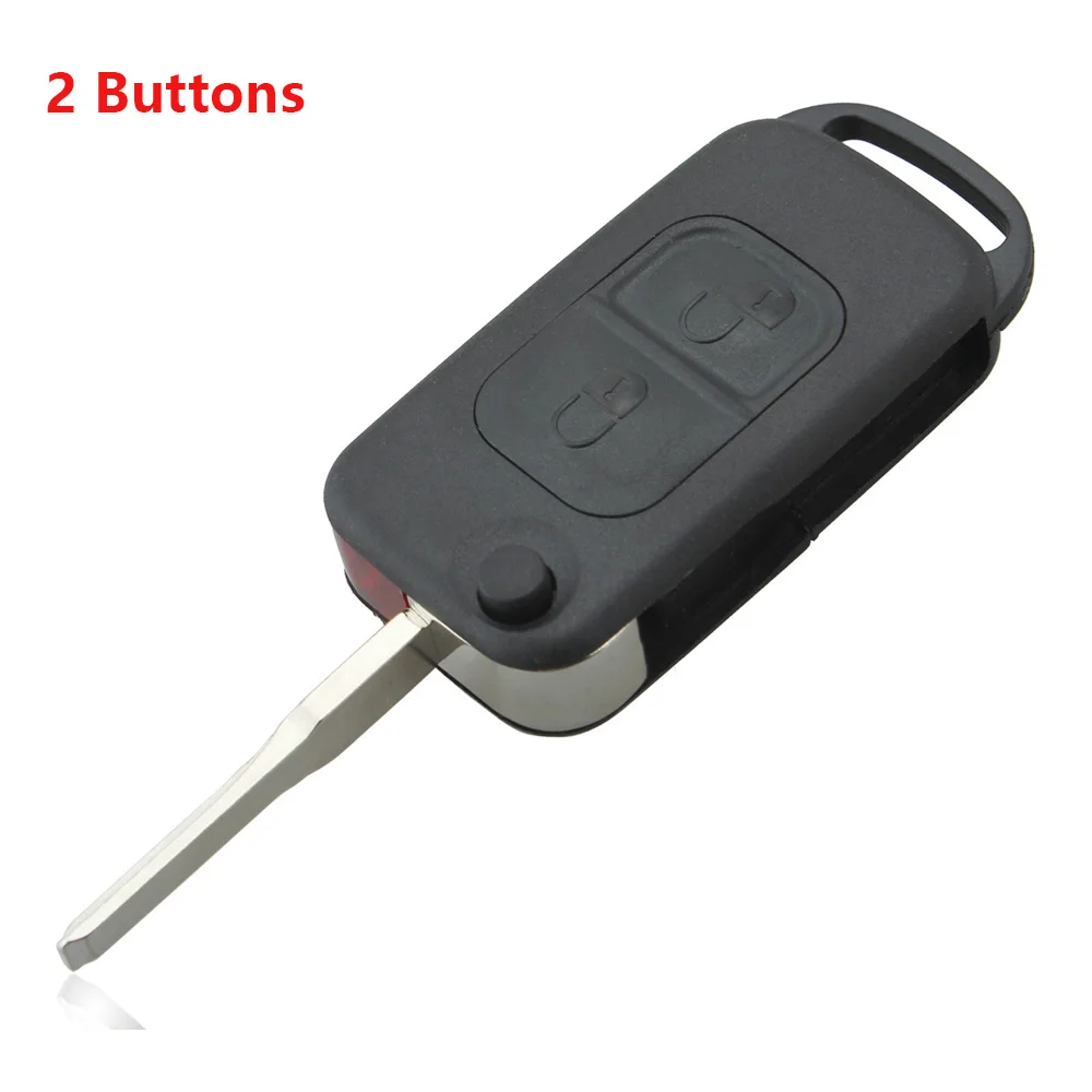 

1 / 2 Button Replacement Key Remote Fob Shell Case with Uncut Car Flip Key Fit for Benz W168 W124 W202 1984-2004 Car Key Case