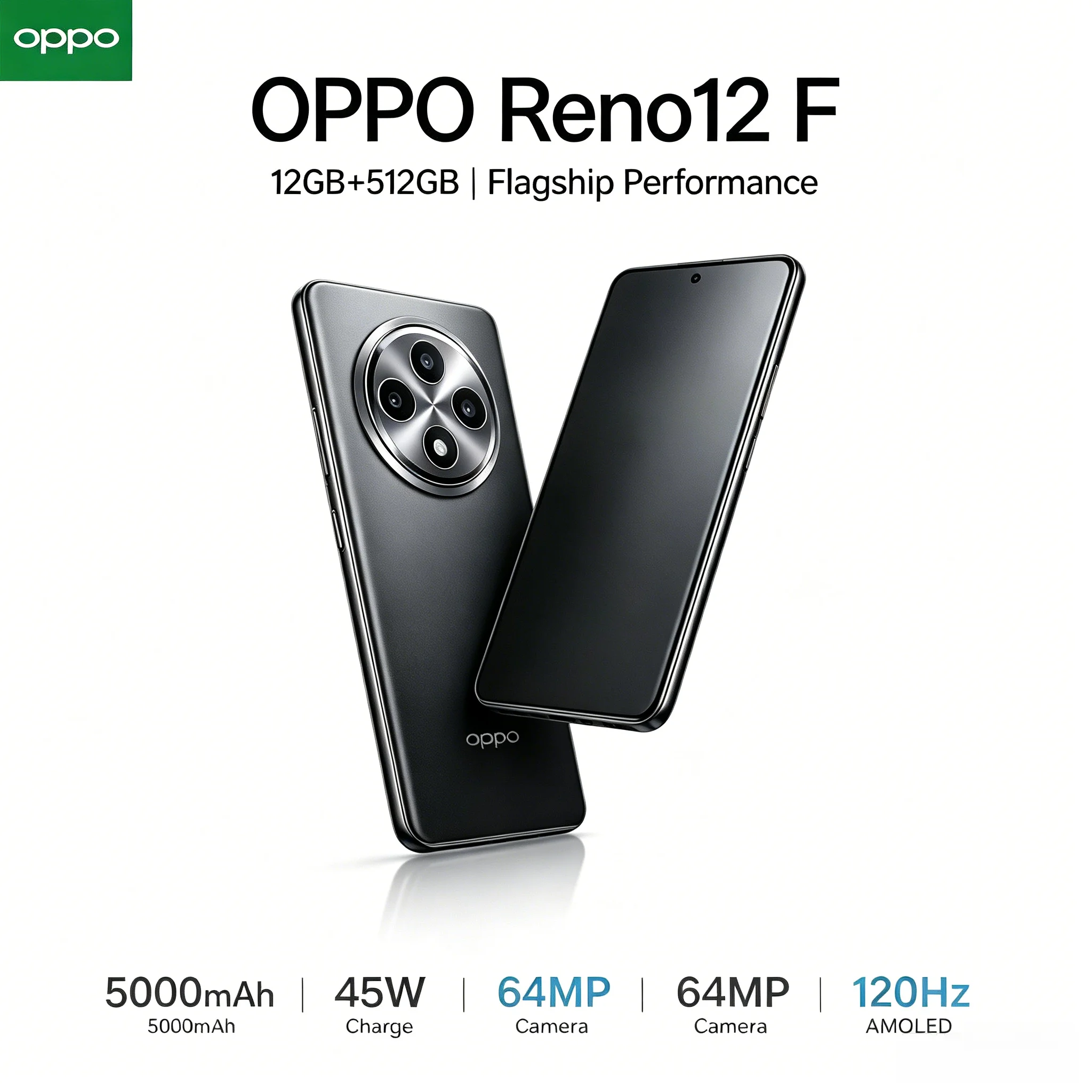 2026 New Official Authentic OPPO Reno12F Smartphone Model with 12GB RAM And 512GB Storage High-End Memory for Uninterrupted Usag