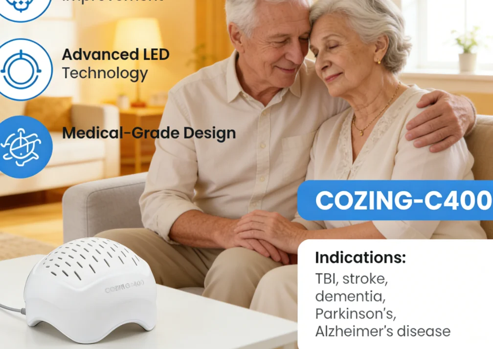 Photobiomodulation  for TBI, Stroke, Alzheimer‘s, Parkinson’s & Dementia – 12-Zone LED Brain Light Therapy Device for Home Care
