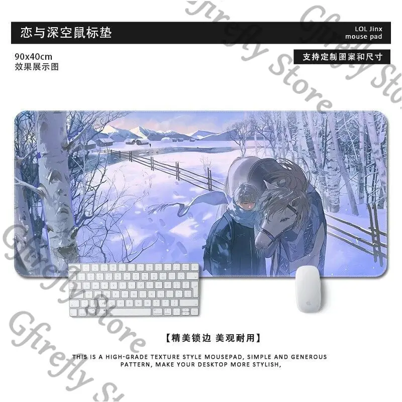 Anime Love and Deepspace Tappetino per mouse Tastiera per computer desktop Sport elettronici Antiscivolo Periferiche di gioco Xavier Regalo