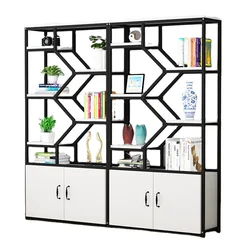 Fashion household bookshelf storage life library wooden wrought iron bookshelf bookcase