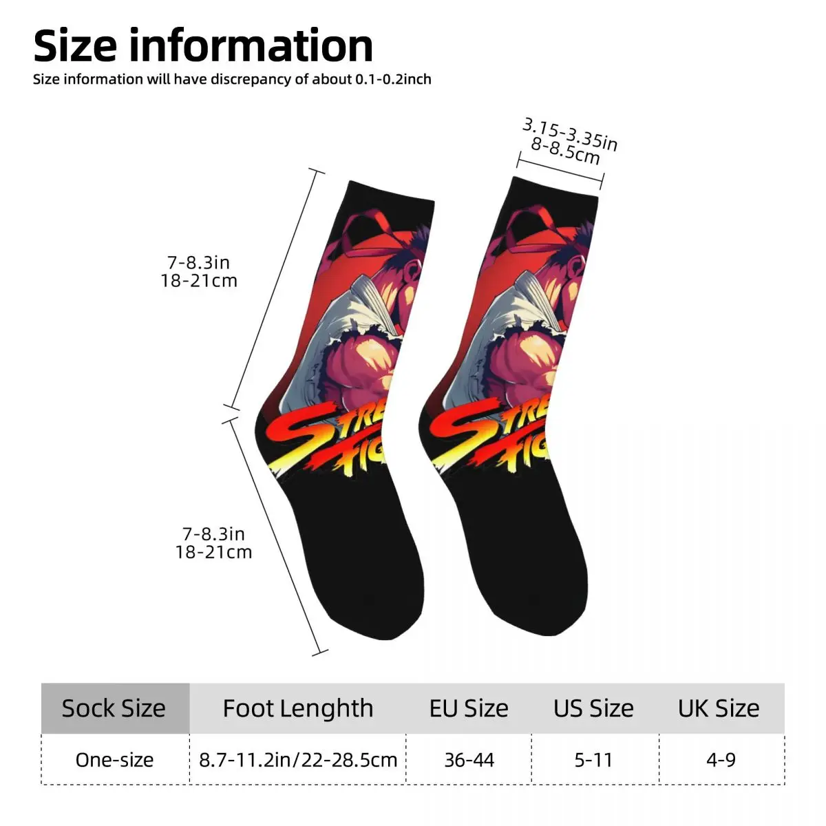 Autumn Winter Hip-hop Men\'s Women\'s Ryu World Warrior Socks Street Fighters Sweat Absorbing Skateboard Socks