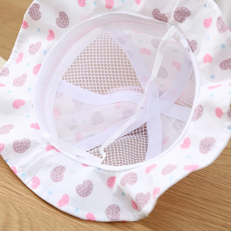 Topi Nelayan Bayi Musim Panas Topi Kerai Anak-anak Bersirkulasi Tipis Topi Baskom Balita Pita Lucu Topi Pelindung Matahari Anak Pinggiran Lebar