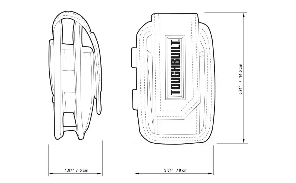 Imagem -03 - Toughbuilt Tb33c Smartphone Pouch Engrossado Resistente à Abrasão 1200d Alta Densidade Resistente ao Desgaste Oxford Pano Organizador Bolsa