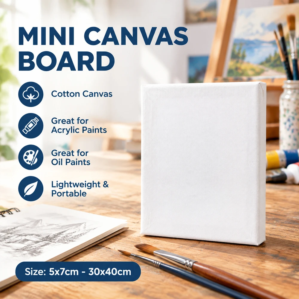 1/10Pc Artists Canvas Mini Stretched Canvas Small Art Board, Acrylic/Oil Paint Mini Blank Canvas, Canvas Painting Board