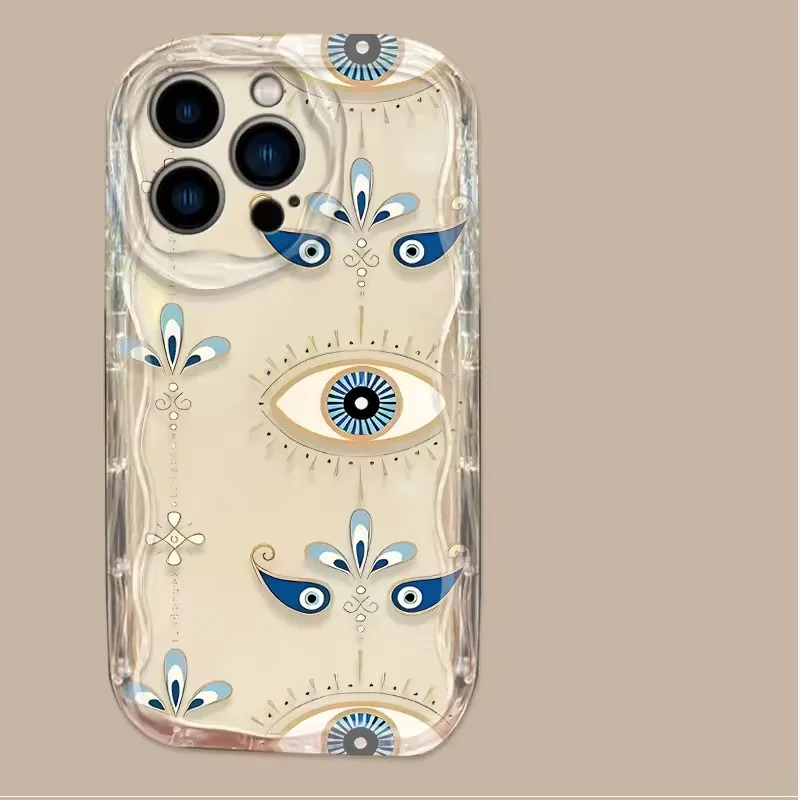 Wavy Edge TPU Phone Case For iPhone 17 16 15 14 13 12 11 Pro Xs Max Mini 8 7 Plus XR Air 17e 16e Fashion Mystical Evil Eye Cover view 5
