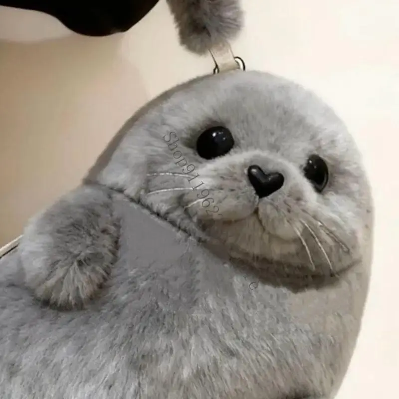 

Женская милая плюшевая сумка через плечо, модные маленькие кошельки на плечо, кошелек для телефона, кошельки в форме уплотнения