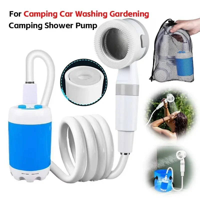 Tragbare wiederaufladbare Outdoor-Dusche, kompaktes Handbrause, sanfter Fluss für Autowäsche, Gartenarbeit, Baden, Camping, Reisen