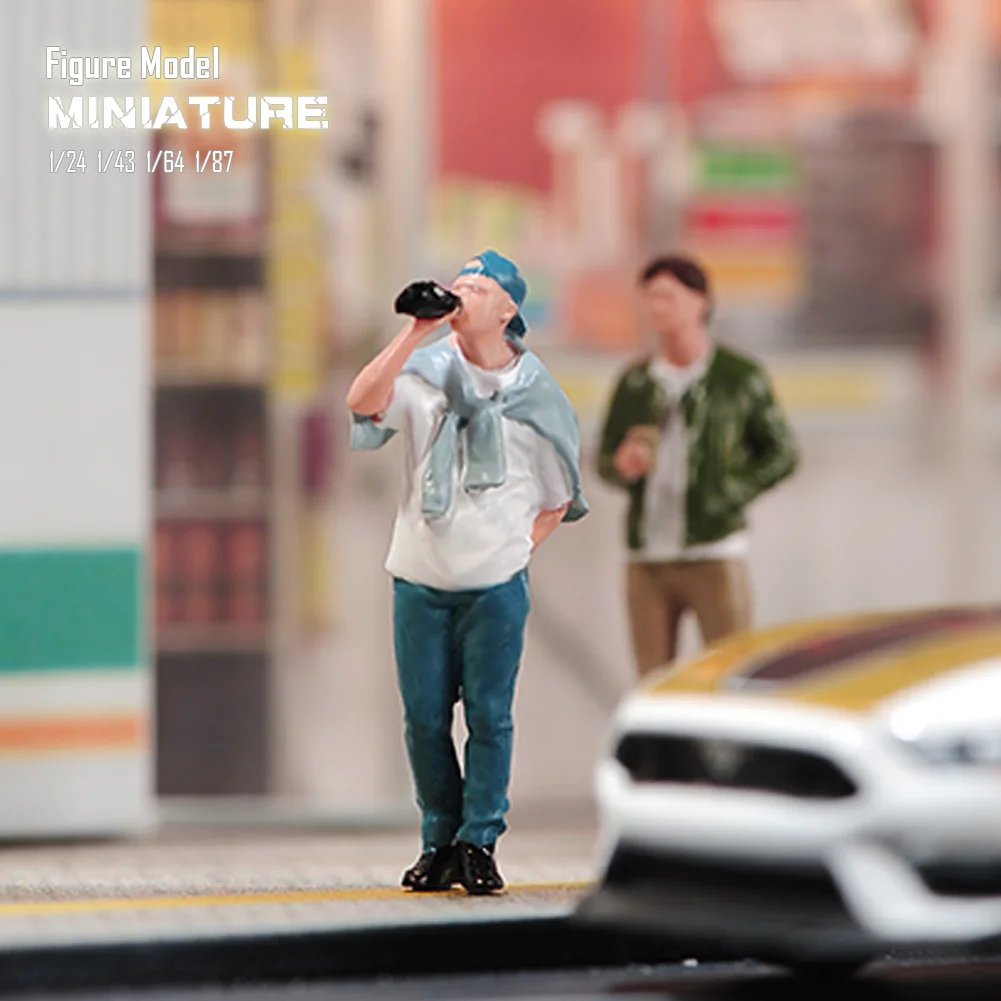 1/87 1/64 1/43 1/24 1/18 Anime Characters Drinking Man Scene Figure Model Miniature Dolls Toy For Collection