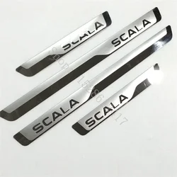 for Skoda SCALA 2020-2024 Car Accessories Stainless Steel Scuff Plate Door Sill Guards Thresholds Cover Trims Stickers