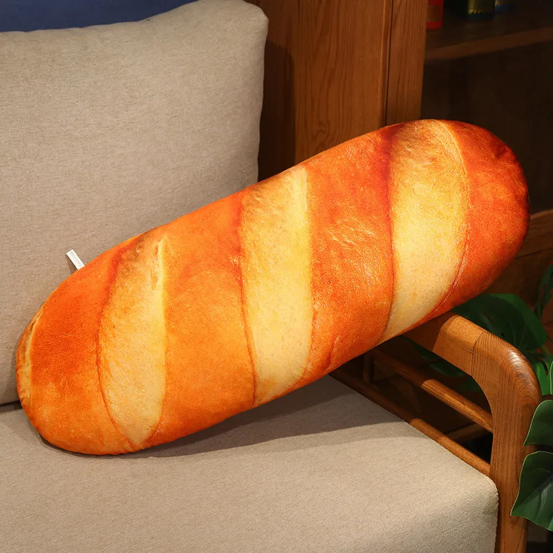 3D Simulation Bread Plush Pillow,Soft Butter Toast Bread Food Pillow Lumbar Back Cushion Stuffed Toy for Home Decor