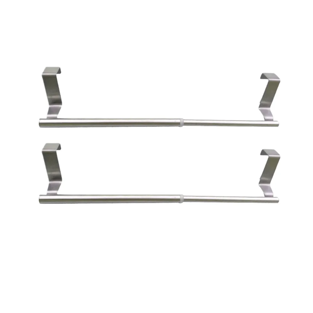 2Pcs Premium Stainless Steel Towel Bar Wall Mount Towel Holder Simple Fashionable Design for Bathroom Kitchen Bedroom Closet Use