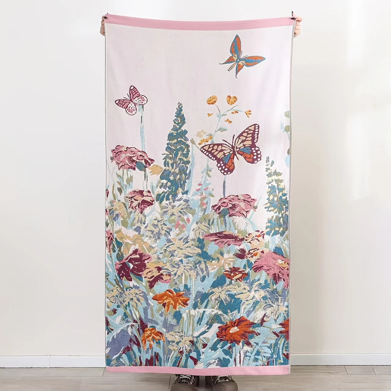 Single Pack Pure Cotton Multi-layer Gauze Large Bath Towel, Soft & Breathable, Multi-use for Body & Face, Beach Towel, Shawl Bla