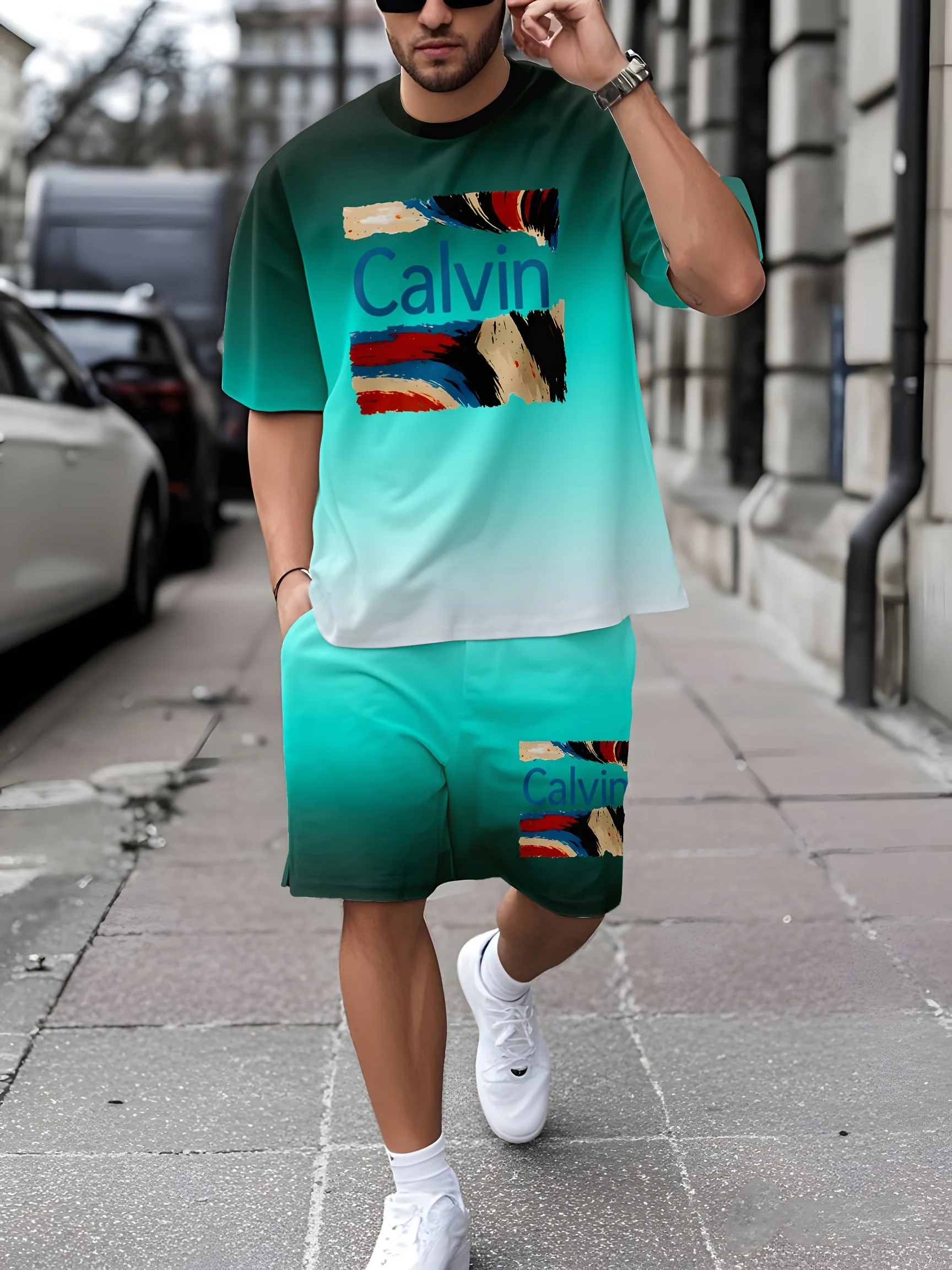 

Short-sleeved Shorts Set Loose and Comfortable Outdoor 3D Printing Summer Hot-selling 2025 New High-quality Fashion Trend