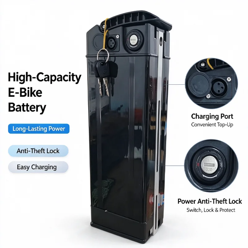 48V 30Ah Silverfish E-Bike Battery, High-Capacity 18650 Cells, 500-2000W, Compatible 48V 30Ah/20Ah