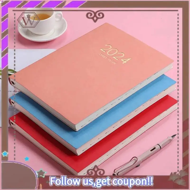 ล่าสุด 2024 สีแดง Plan ปฏิทินหนา Daily Plan โน้ตบุ๊ครายสัปดาห์โน้ตบุ๊คอุปกรณ์สํานักงานโรงเรียน 21.2 ซม.X 28.8 ซม.X 2C