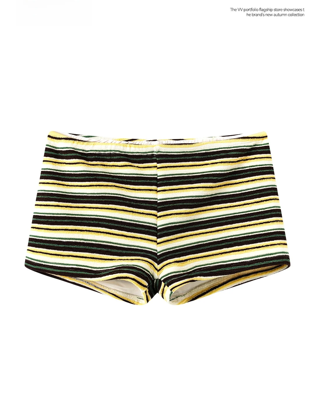 American Style Retro Green Stripes High Waist Short Pants Women's Slimming Sexy Butt Lifting Small Size Pants Commute Style