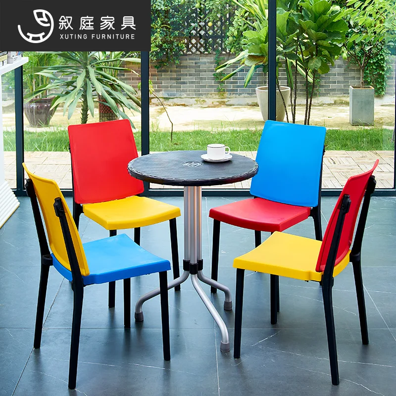 Plastic tables and chairs Outdoor children Children's leisure Injection molding table and chair Leisure courtyard Balcony Interi