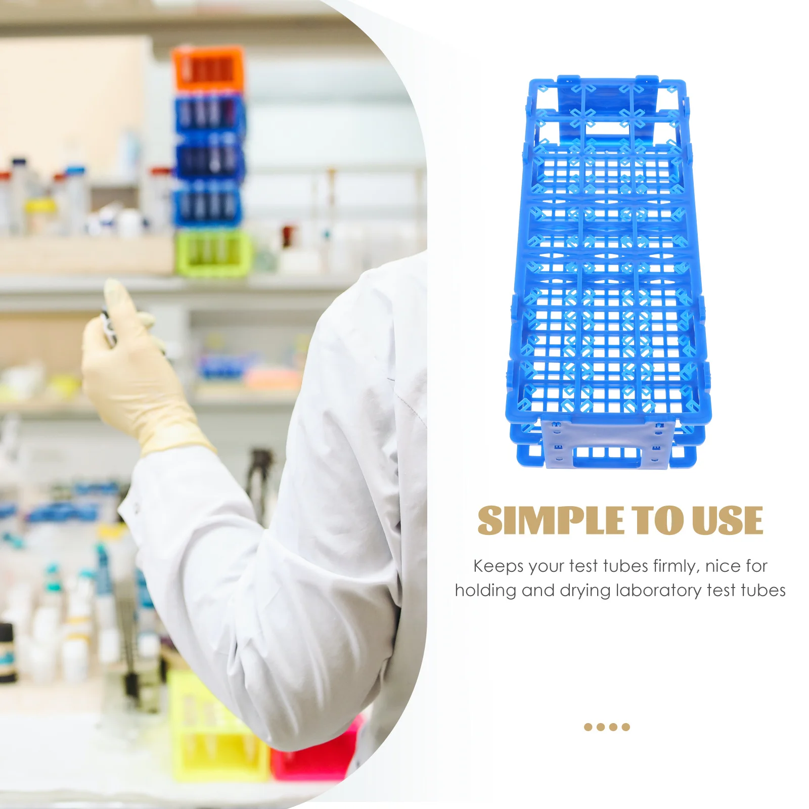 

Tube Holder 21 Holes Durable Detachable Reusable Rack Test Tube Storage Laboratory Organizer Test Tubes Rack