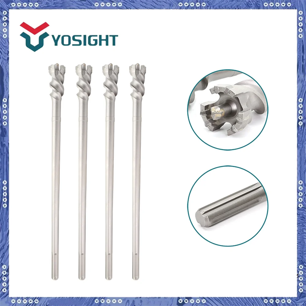SDS MAX Tungsten Carbide Hole Saw, 42/63mm Core Drill Bit, 550/600mm for Stone & Concrete Walls - Air Conditioner Install
