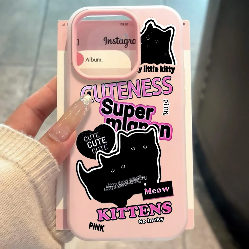 

Cute Cartoon Super Kittens INS Candy Color Matte Phone Case For Xiaomi 14T 15T Pro Xiaomi Mi 11 Lite 5G Xiaomi 17 pro max Funda