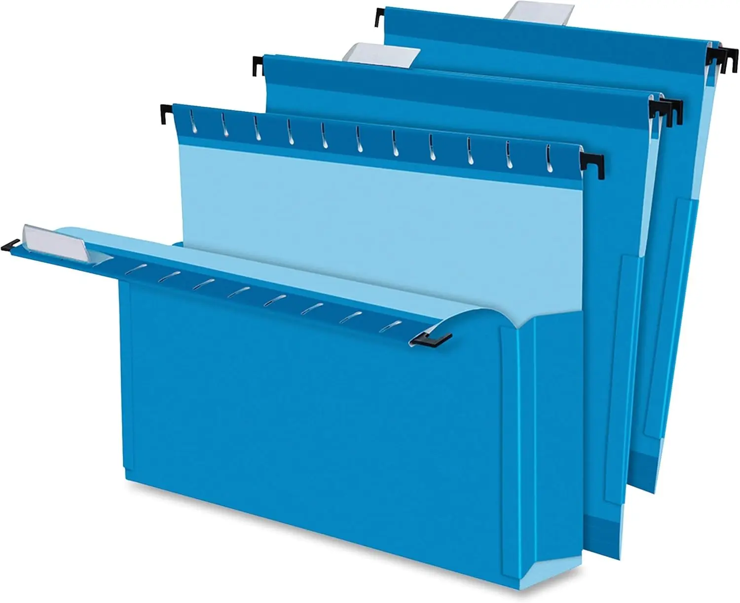 

Reinforced Hanging Box File, 3 Inch Letter Size, Blue Color, 1/5 Cut Design, Pack of 25 for Office Organization