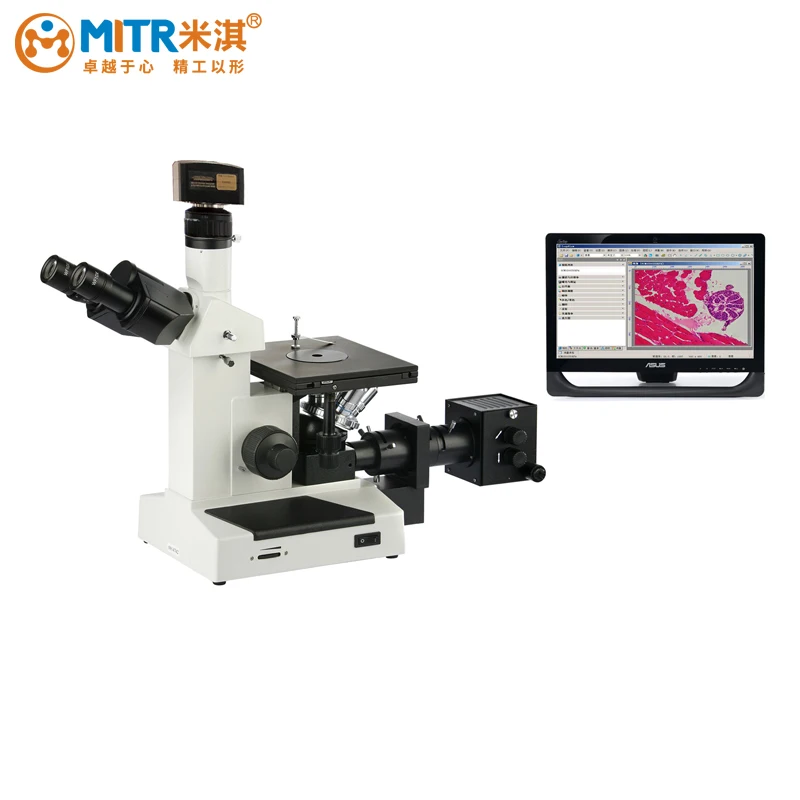 Inverted Biological Microscope 4XC Professional Trinocular Inverted Metallurgical Microscope for Industry Research 5