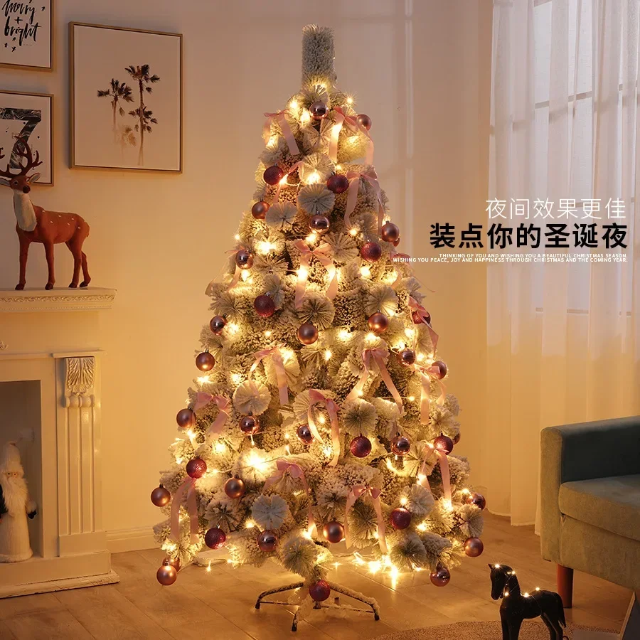 Simulated Pine Needle Christmas Tree 1.8M Luxury Encryption Set Christmas Scene Props Plus Snow Flocking Christmas Tree