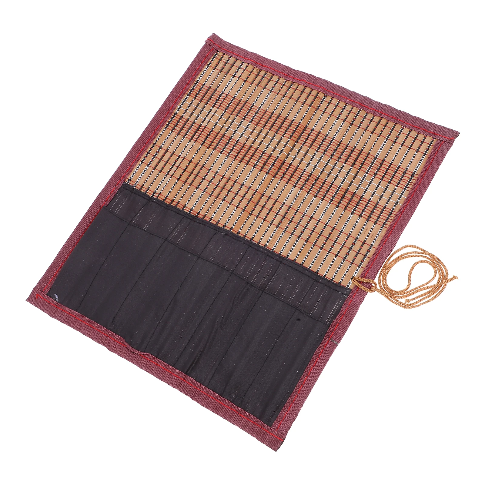 Astuccio per matite ricaricabile in bambù, organizer per attrezzi in tela, per artisti, porta pennelli per pittura ad olio, acquerello, durevole