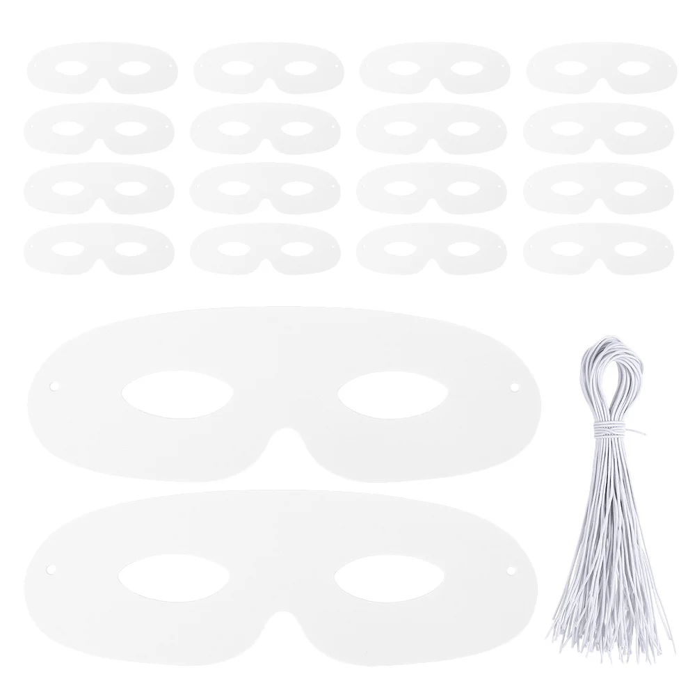 

60Sets DIY Blank White Paper Masks Paintable Unpainted Masquerade Party Halloween Cosplay Blank Face Masks Party Mask Decor