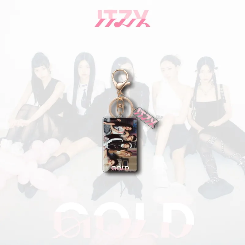 Kpop ITZY New Album GOLD Series Acrylic Keychain Cartoon Bag Pendant Keyring Yeji Lia Ryujin Chaeryeong Yuna Fans Accessories