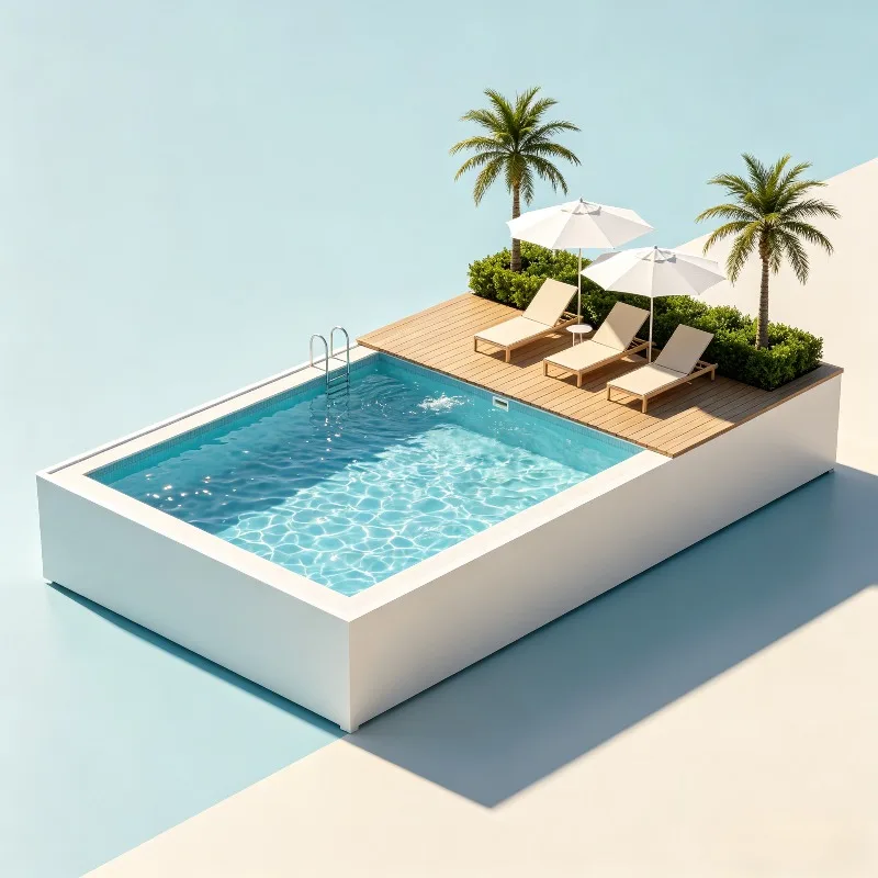 Customized Above Ground Shipping Container Pool Steel Frame Modular Portable Outdoor Swimming for Home Resort