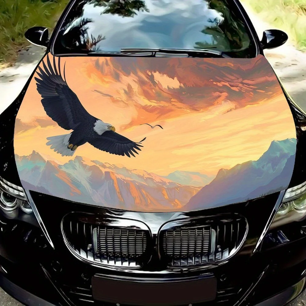 

Eagle Soaring in The Clouds Car Hood Wrap Color Vinyl Sticker Truck Graphic Bonnet Auto Accessories Decoration Decal Gift