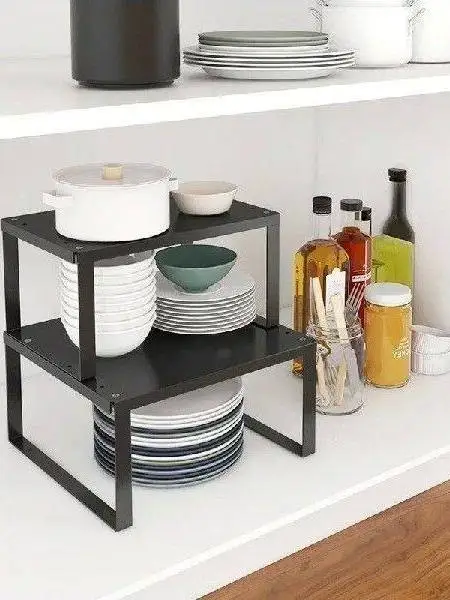 Organizador de Armário de Cozinha em Ferro, Prateleira de Armazenamento, Suporte, Sem Marca, Marca Registrada Disponível desde 2011, Acessório para Al