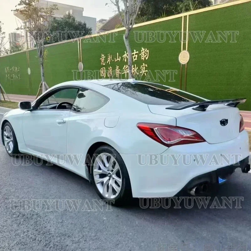 Use For Hyundai Tiburon Genesis Coupe 2009-2012 Spoiler ABS Plastic Carbon Fiber Look Rear Wing Body Kit Accessories