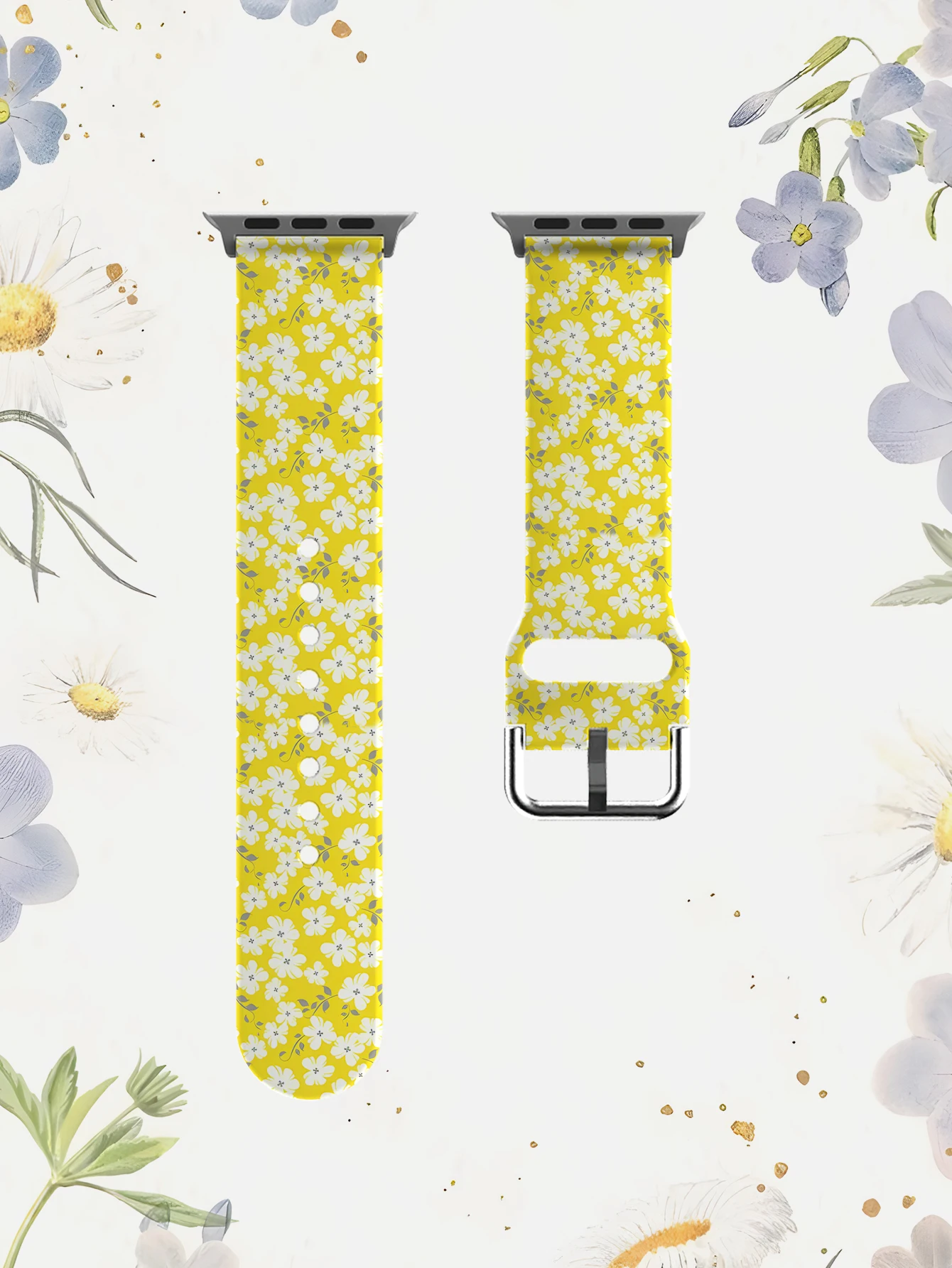 Margaritas blancas flor iWatch para Apple Watch Band 45 mm 44 40 41 38 42mm pulsera iWatch Series 11 10 9 8 7 6 3 se Ultra 3 49 mm